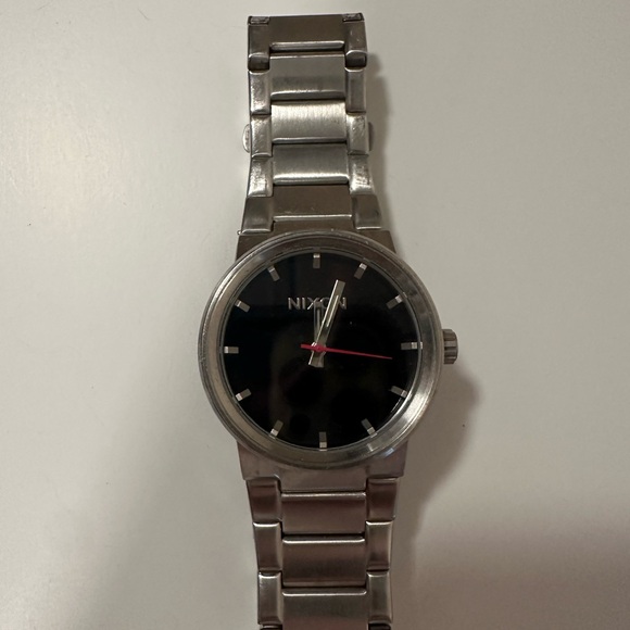 Nixon Black Dial Silver Band Watch - Picture 6 of 9